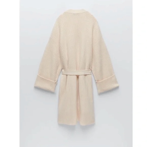 Zara Belted Knit Cardigan Knit Coat NWT - Picture 6 of 8